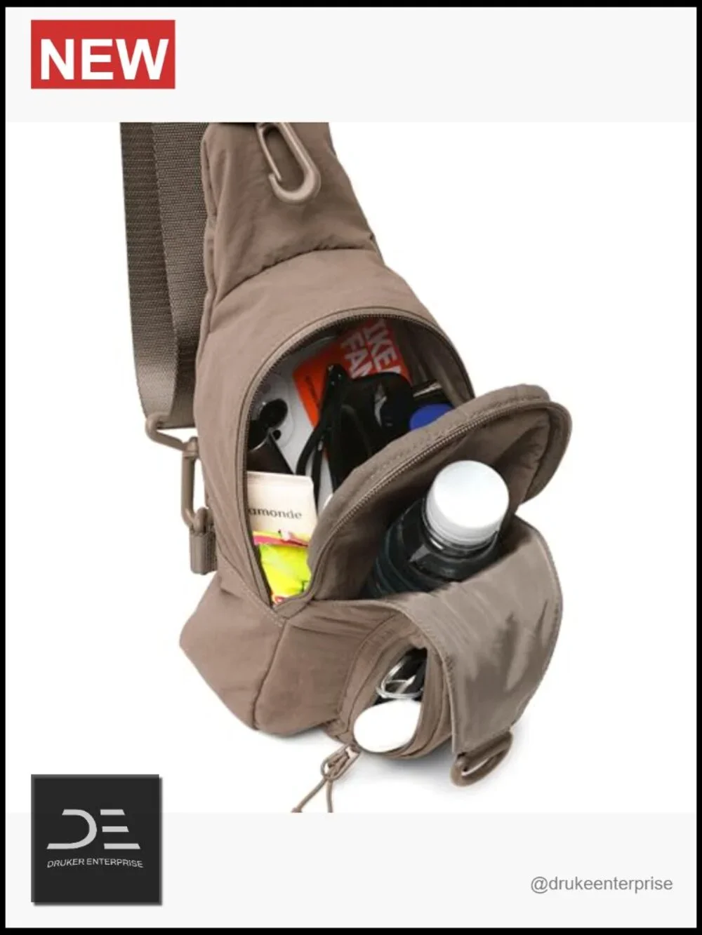 Sling Bag with Adjustable Straps Crossbody Lightweight Backpack Hiking Travel